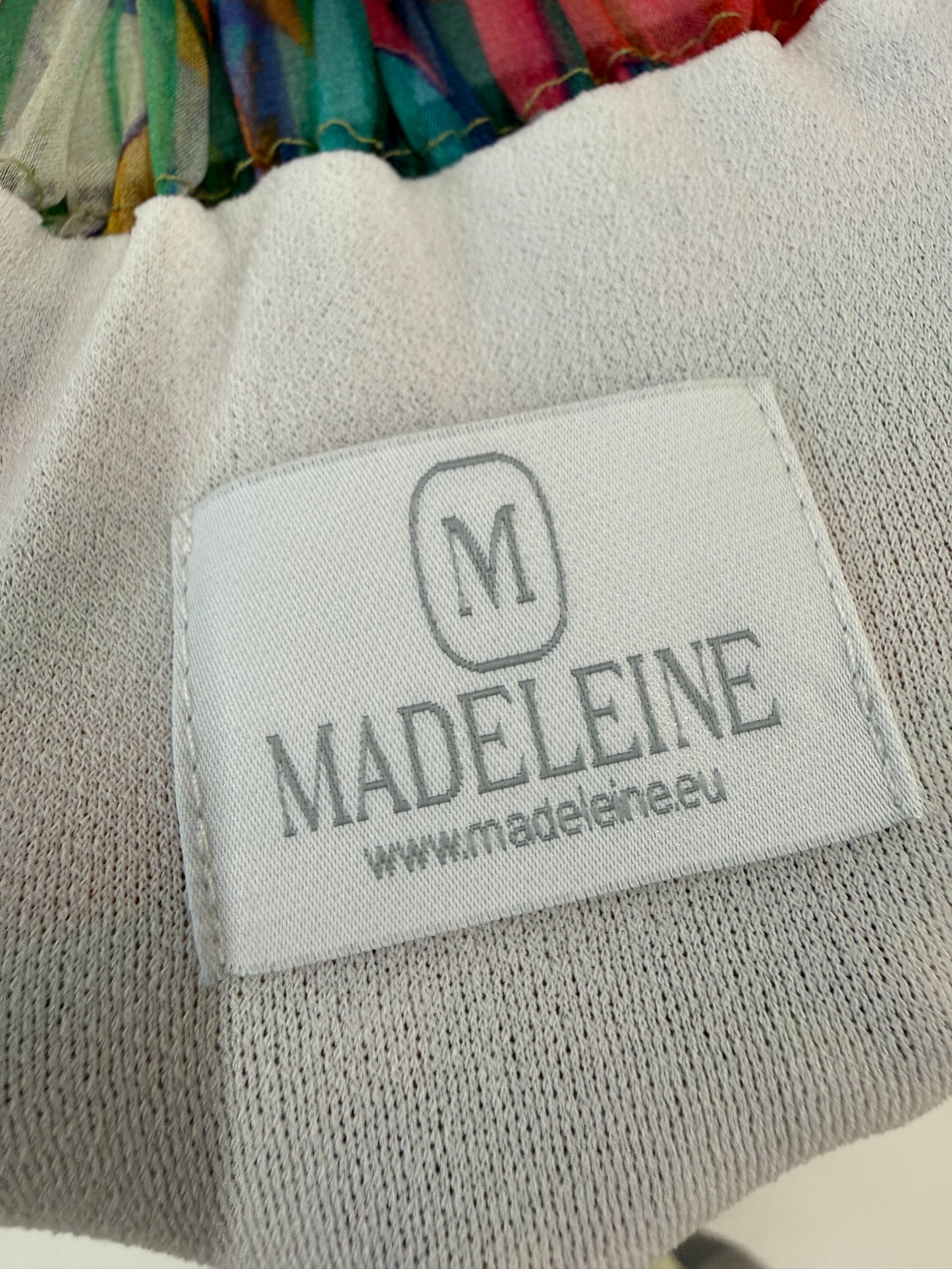 Fustă luxury Madeleine maxi plisată din mătase naturală multicolora