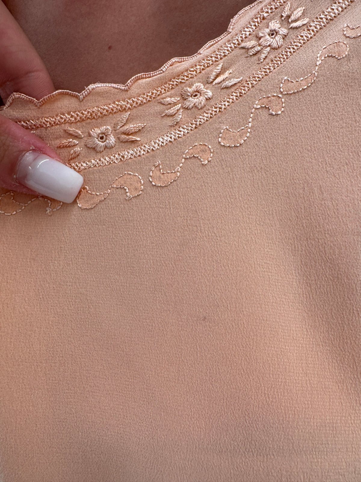 Top vintage bijuterie cu broderie manuală  din mătase naturală petite