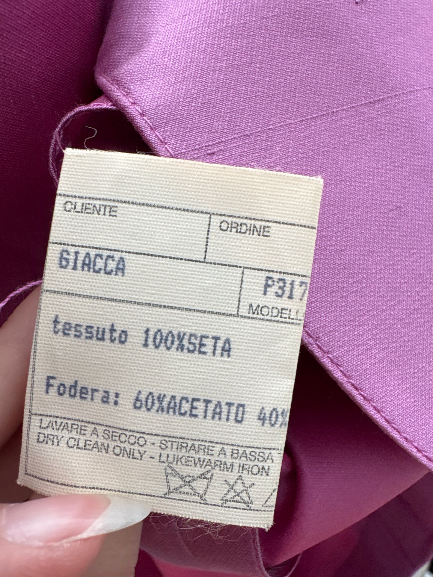 Sacou italian perlat din mătase naturală in croi calsic ușor cambrat