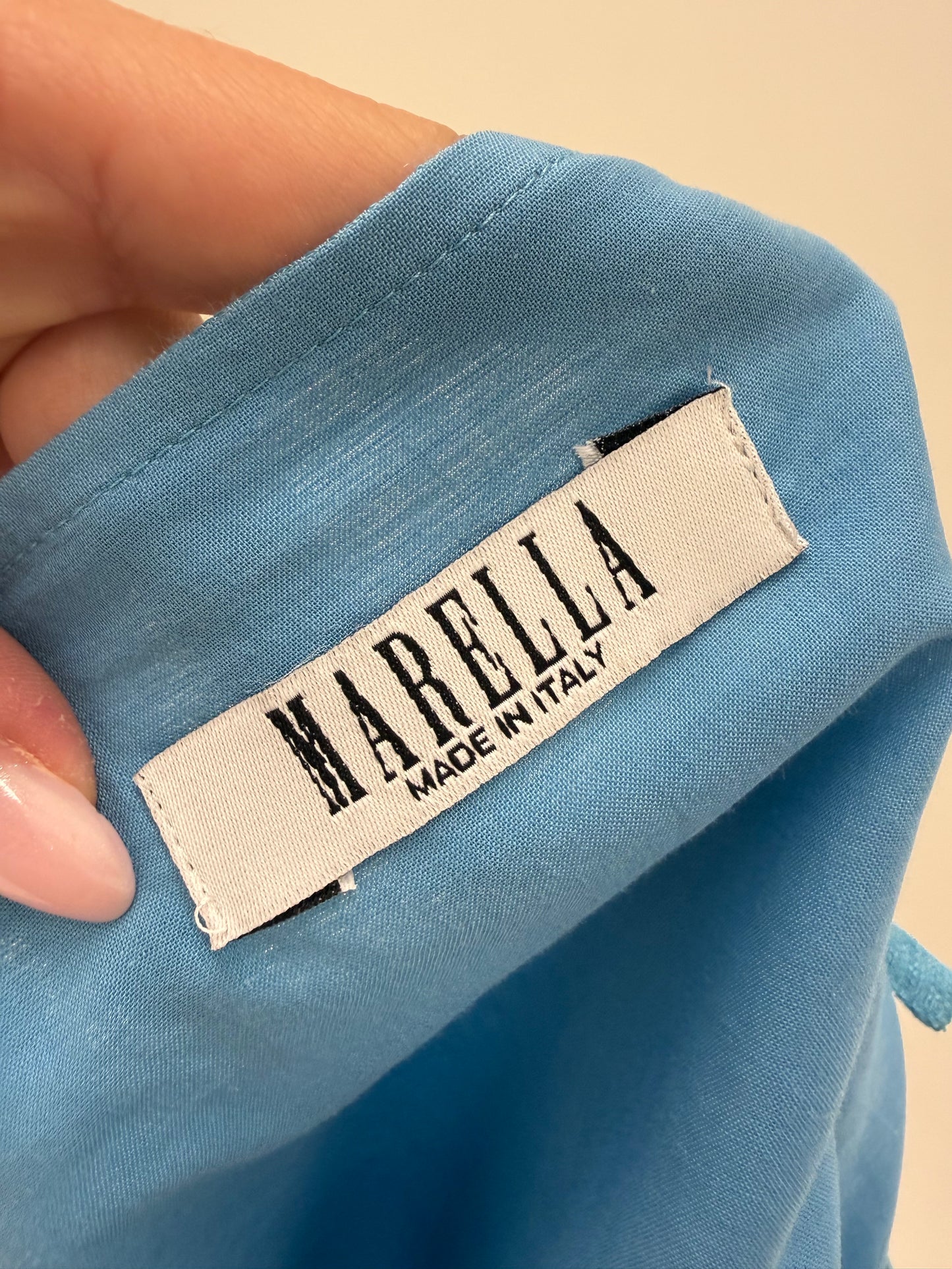 Top albastru ciel Marella by Max Mara din pânză