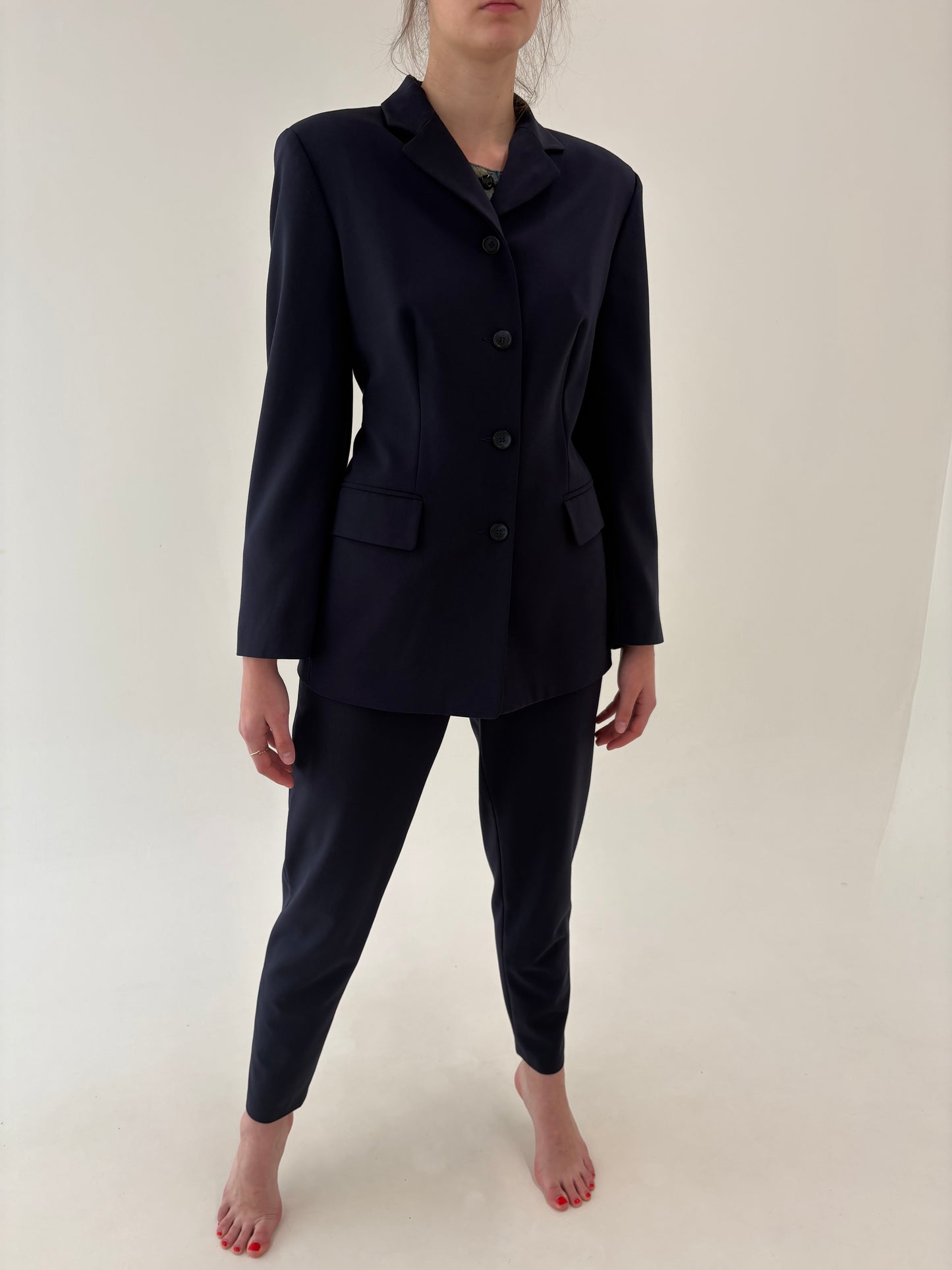 Costum clasic Navy blue din stofita excepțională lightweight