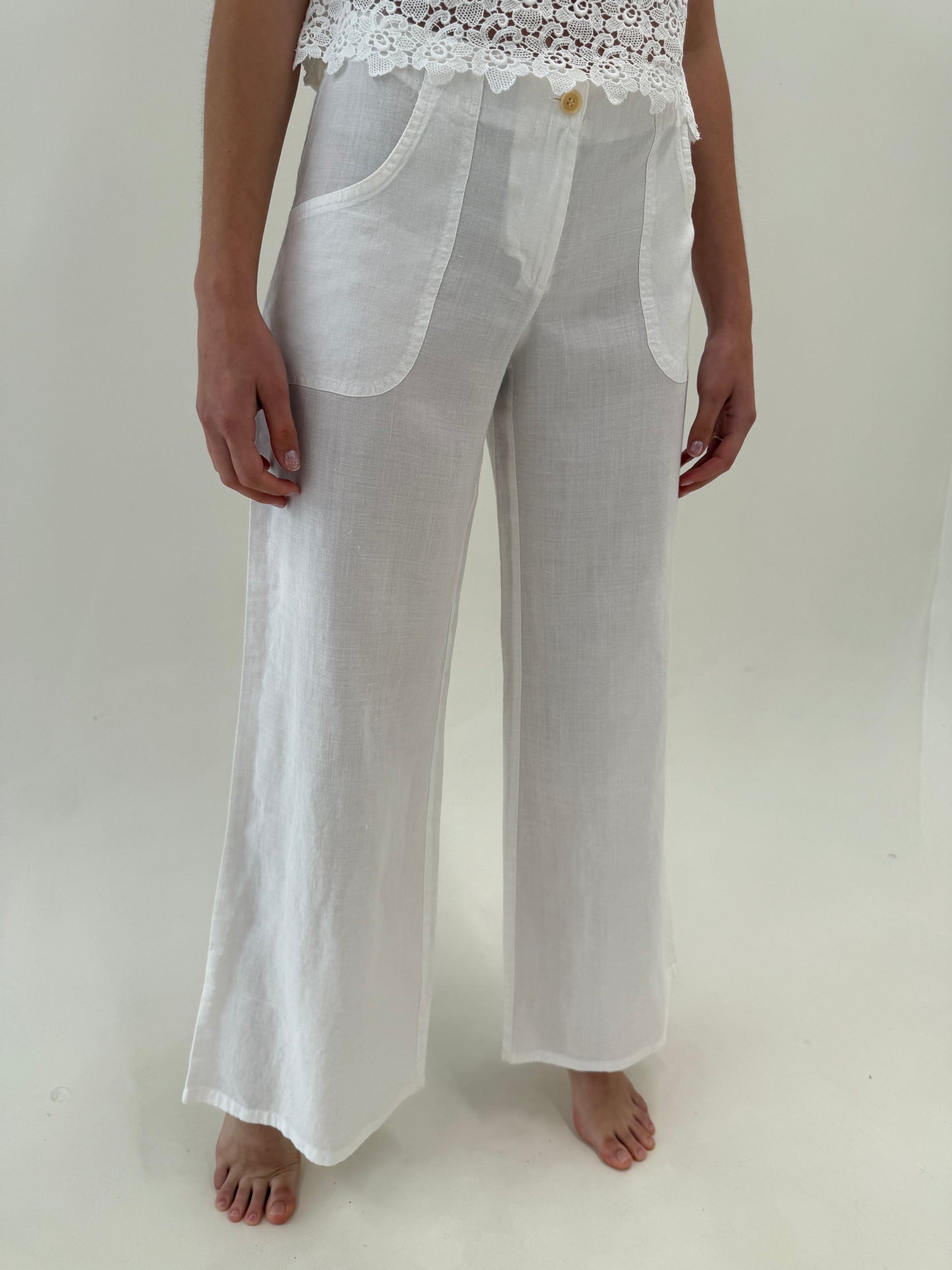 Pantaloni palazzo din in premium