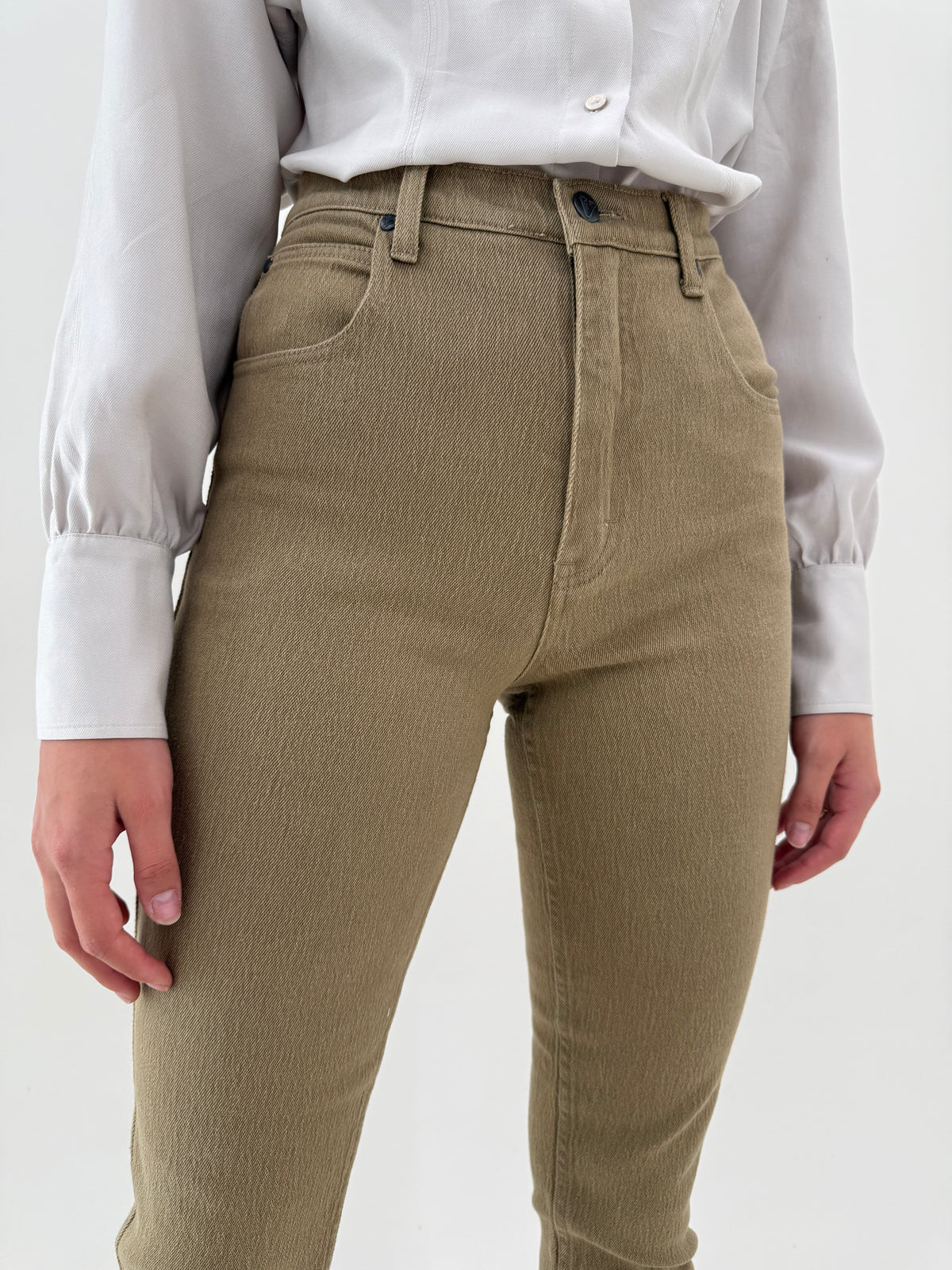 Jeans vintage tall ultra modelatori camel din material plin extrem de calitativ