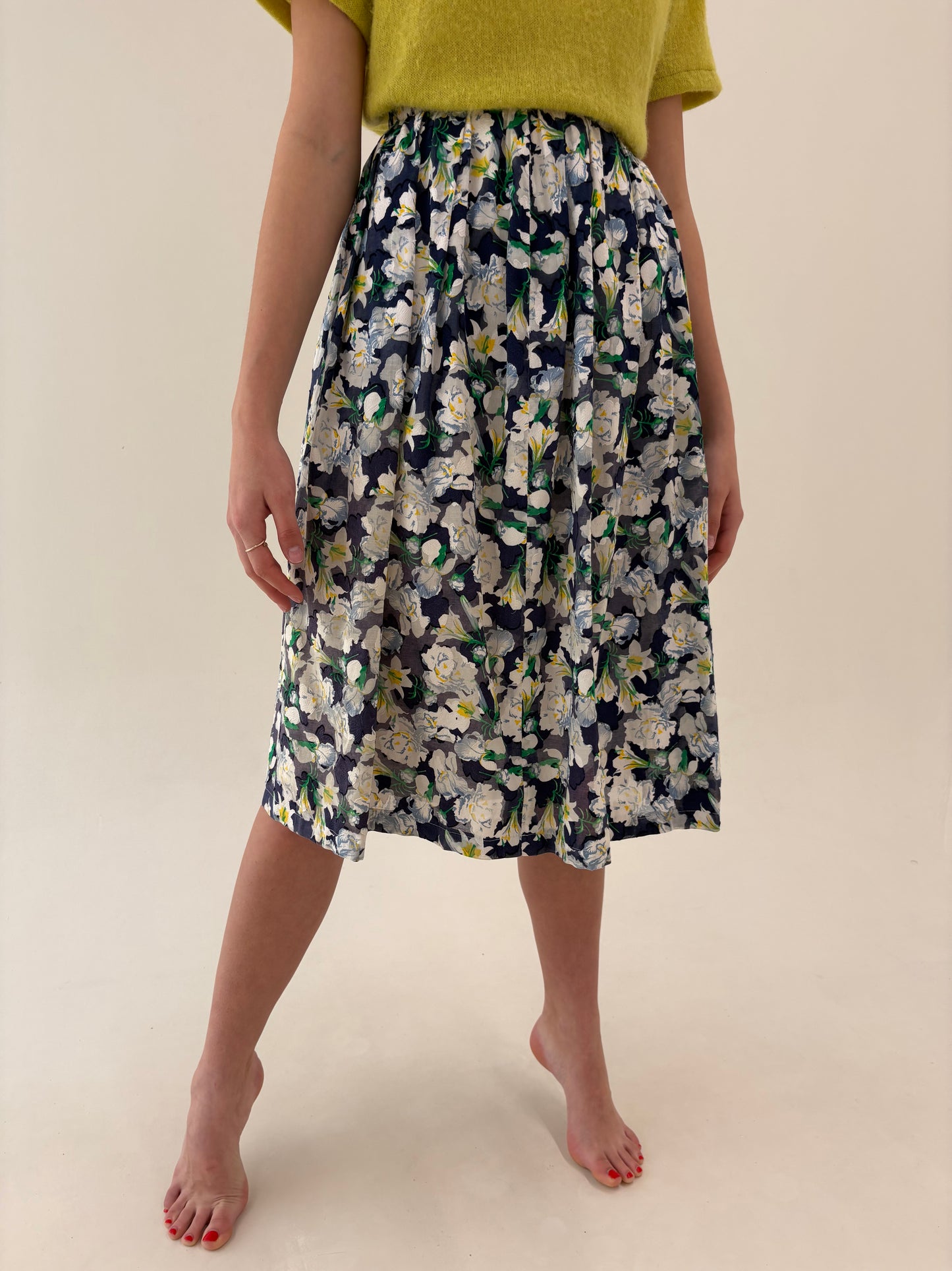 Fustă vintage cu print floral superb din panzica