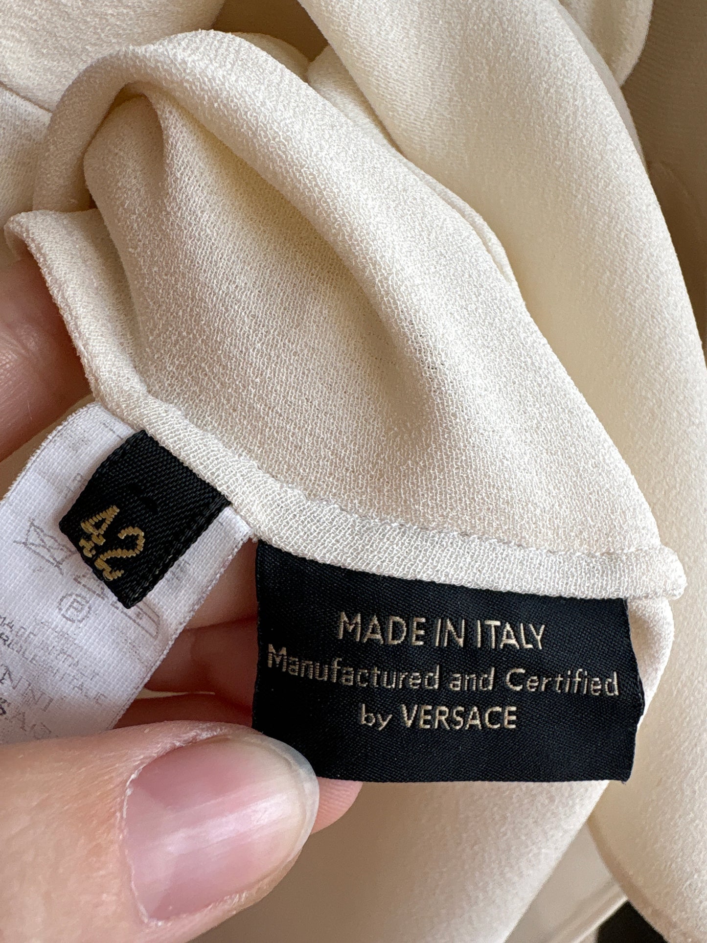 Cămașa Versace din crep de mătase naturală inc roi actual