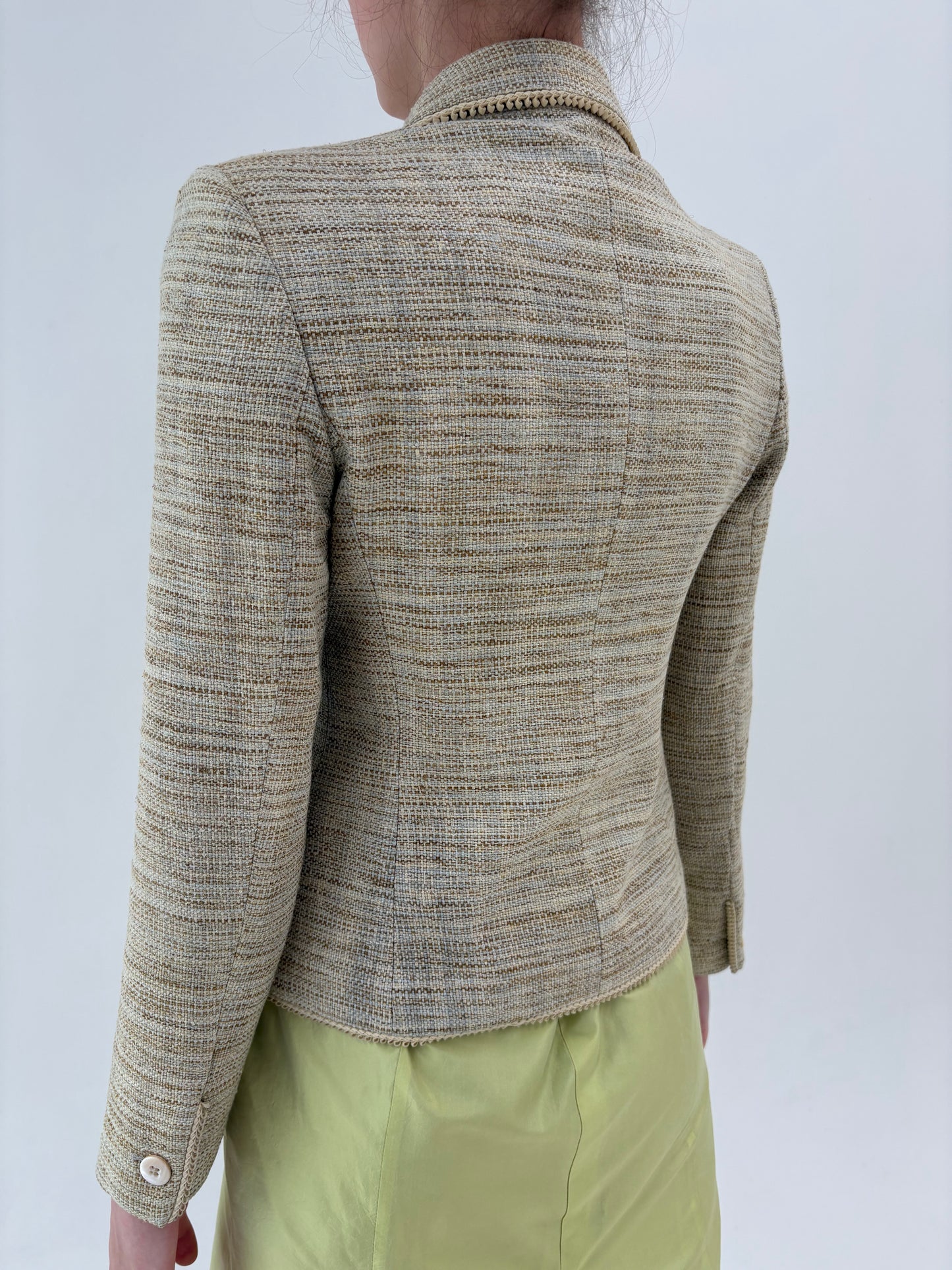 Sacou de brand luxury vintage Feraud din 100% țesătură de mătase naturală