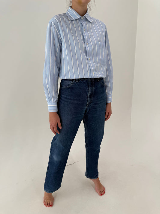Jeans Levi’s 521 tall classic wash straight leg cu talie înaltă