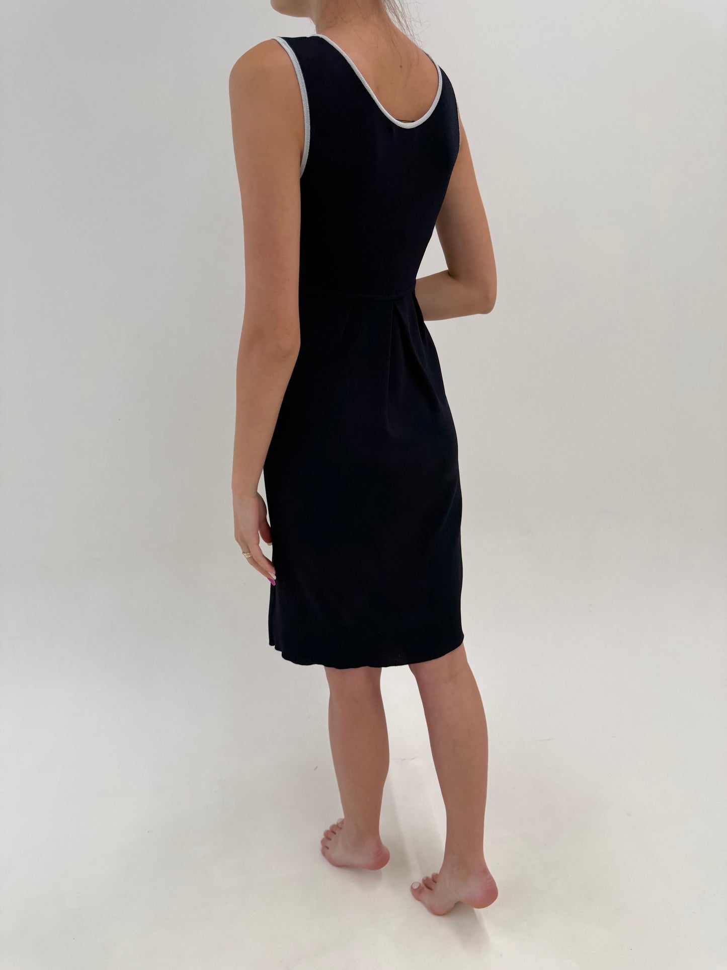 Rochie luxury Luisa Spagnoli din jerse de vară cu influențe nautice super chic