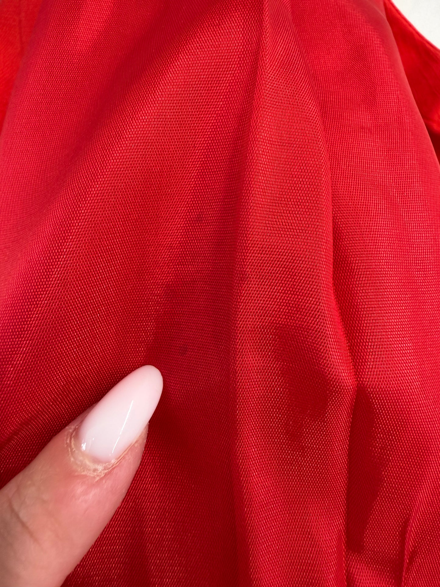 Sacou vintage cambrat din pânză cherry red cu umeri ușor bufanți
