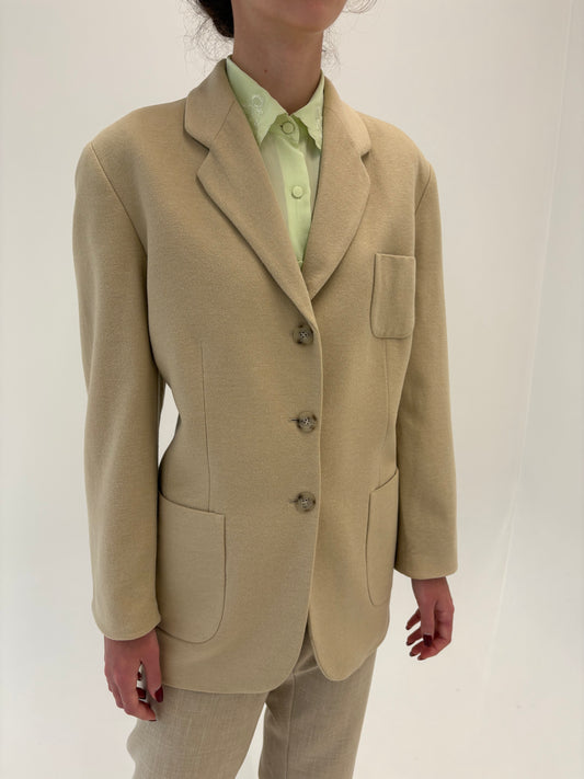 Sacou camel în stil Prada din stofă excepțională extrafina de lana