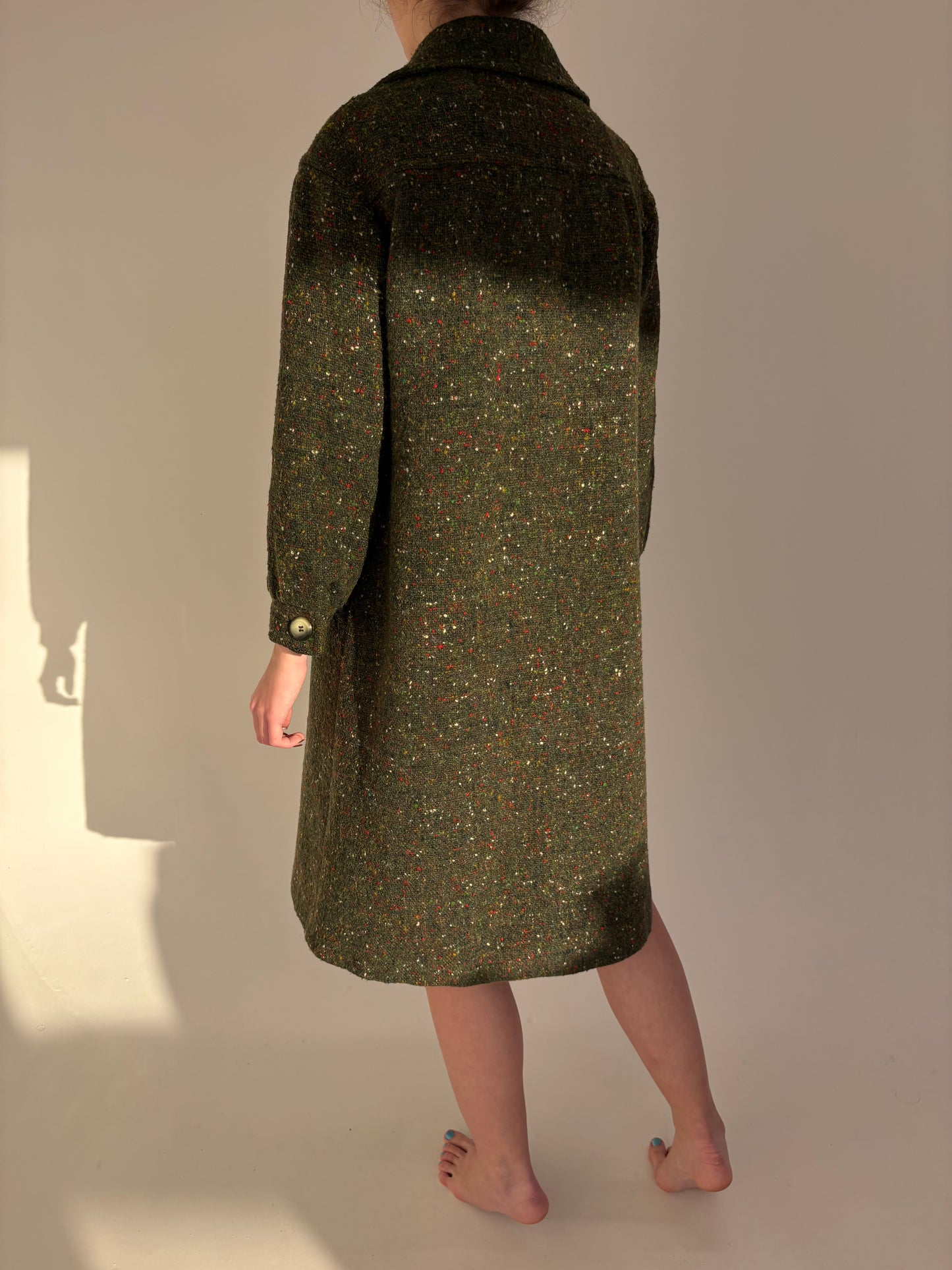 Palton old vintage anii 60 de colecție din tweed Donegal de lana pina în culori superbe