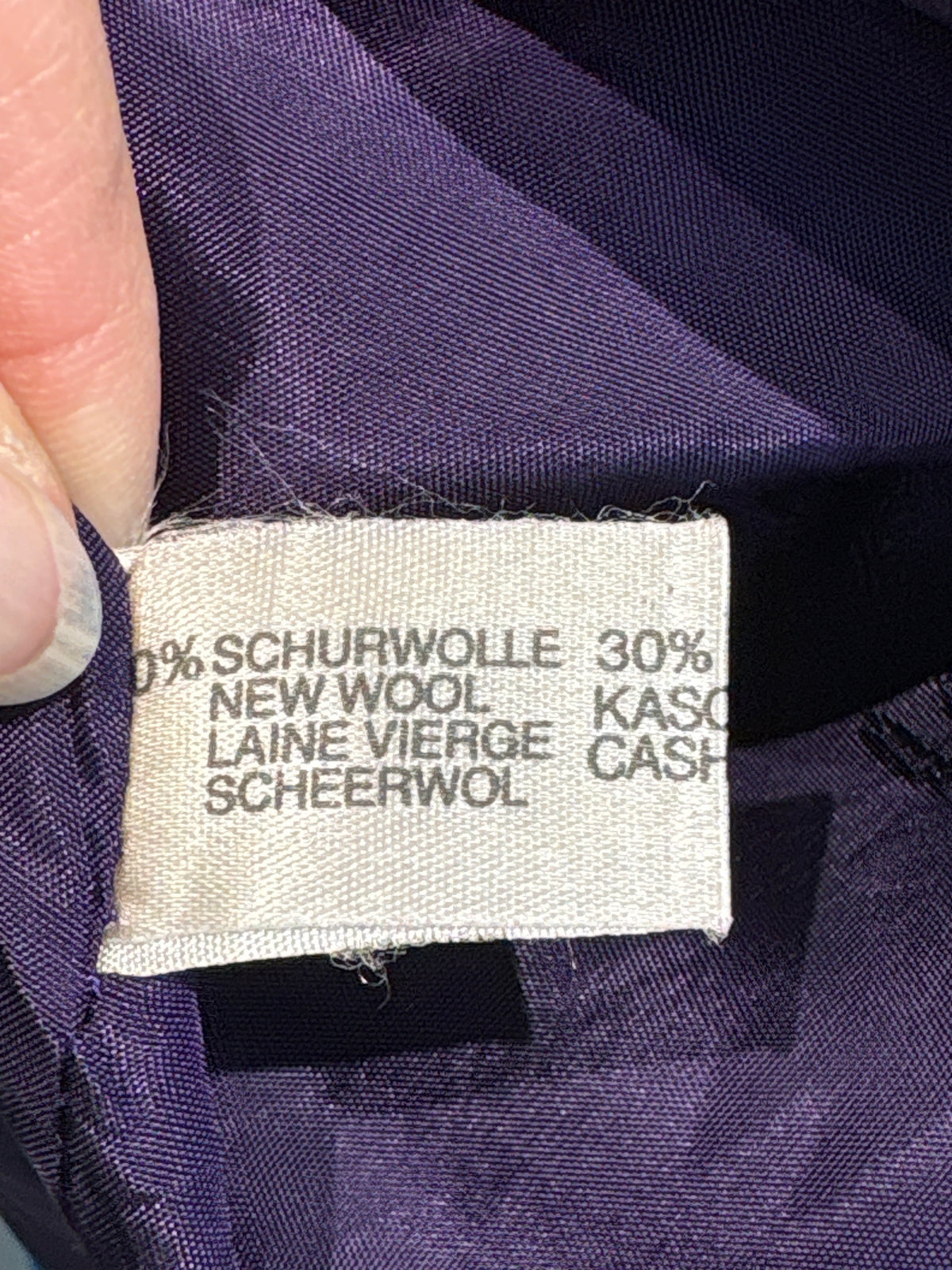 Sacou vintage luxury Delmod din stofă de lana cu 30% cașmir eggplant purple