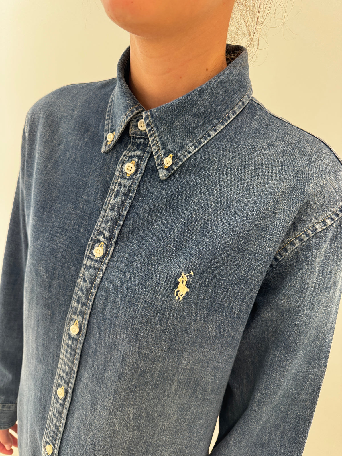 Rochie Ralph Lauren din jeans moale de bumbac