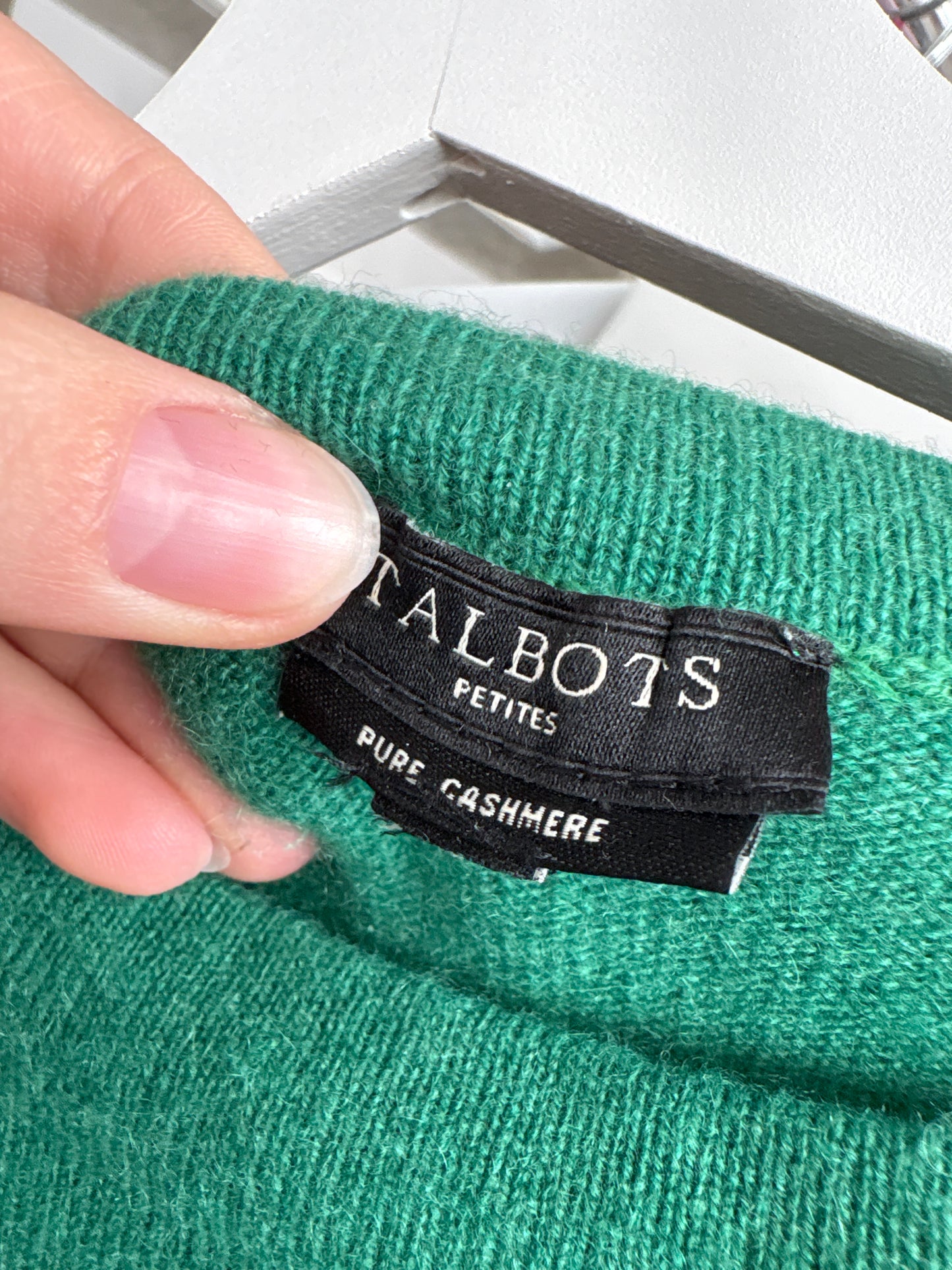 Puloveras din cașmir cu mânecă 3/4 verde smarald