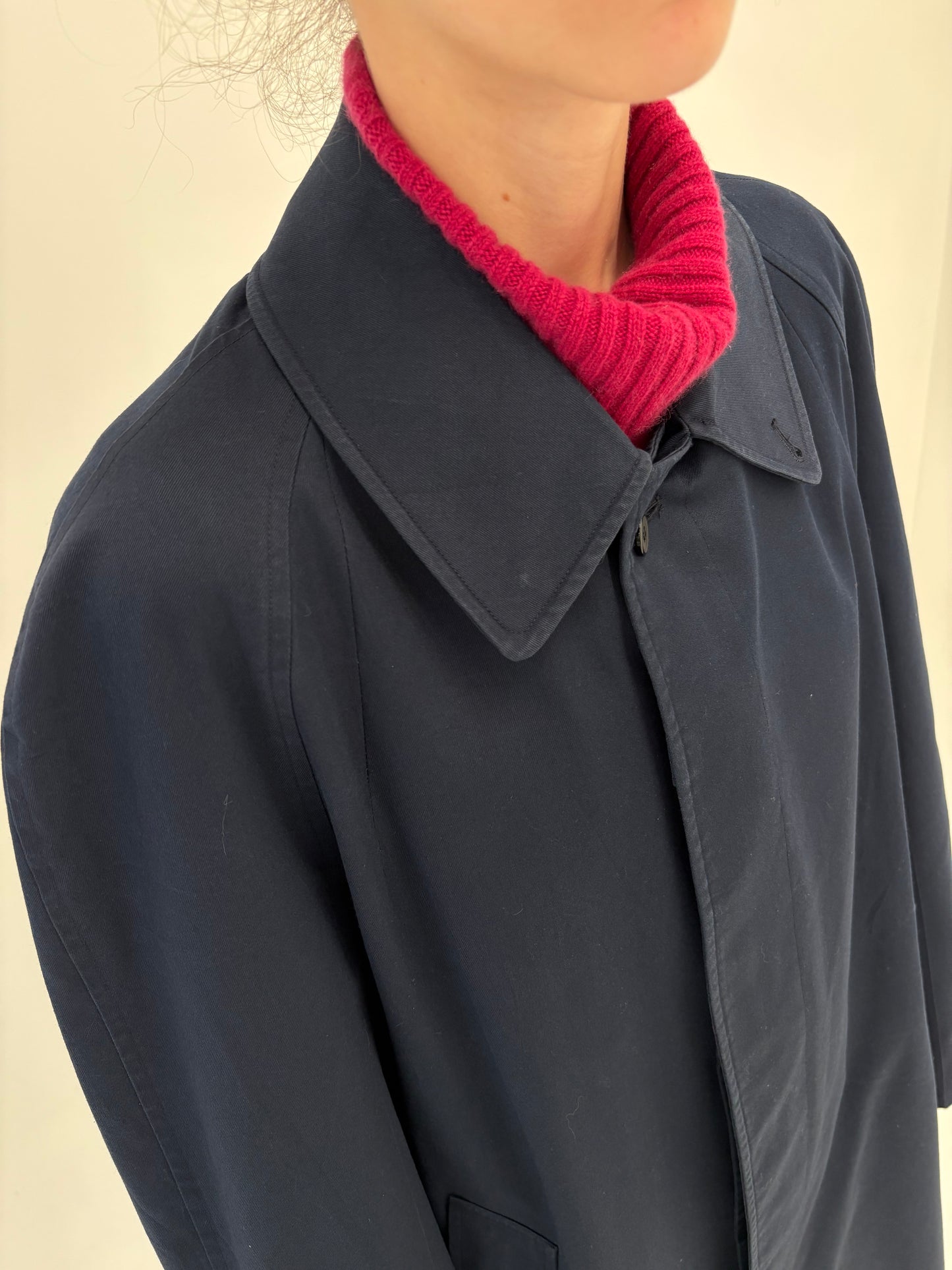 Trench vintage Burberry în croi clasic Navy blue
