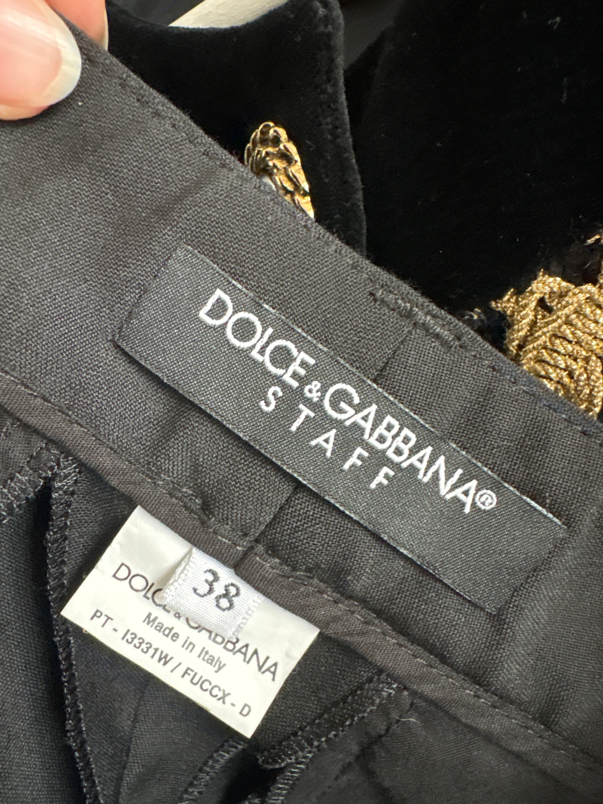Pantaloni Dolce&Gabbana negri clasici din lana extrafina