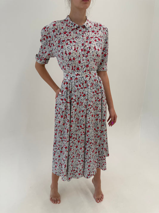 Set vintage luxury Mondi by Escada cu print floral superb în combinație clasică