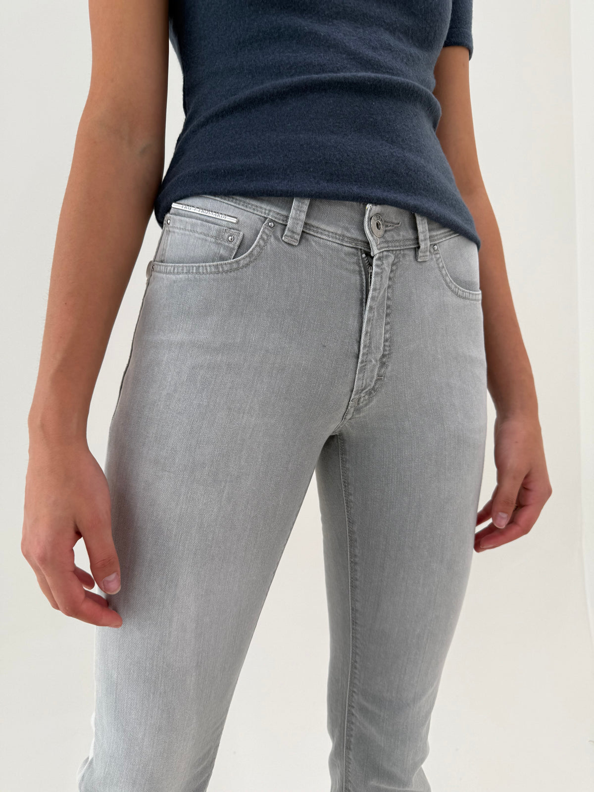Jeans tall Trussardi silver gray ultra confort modelator noi cu etichetă