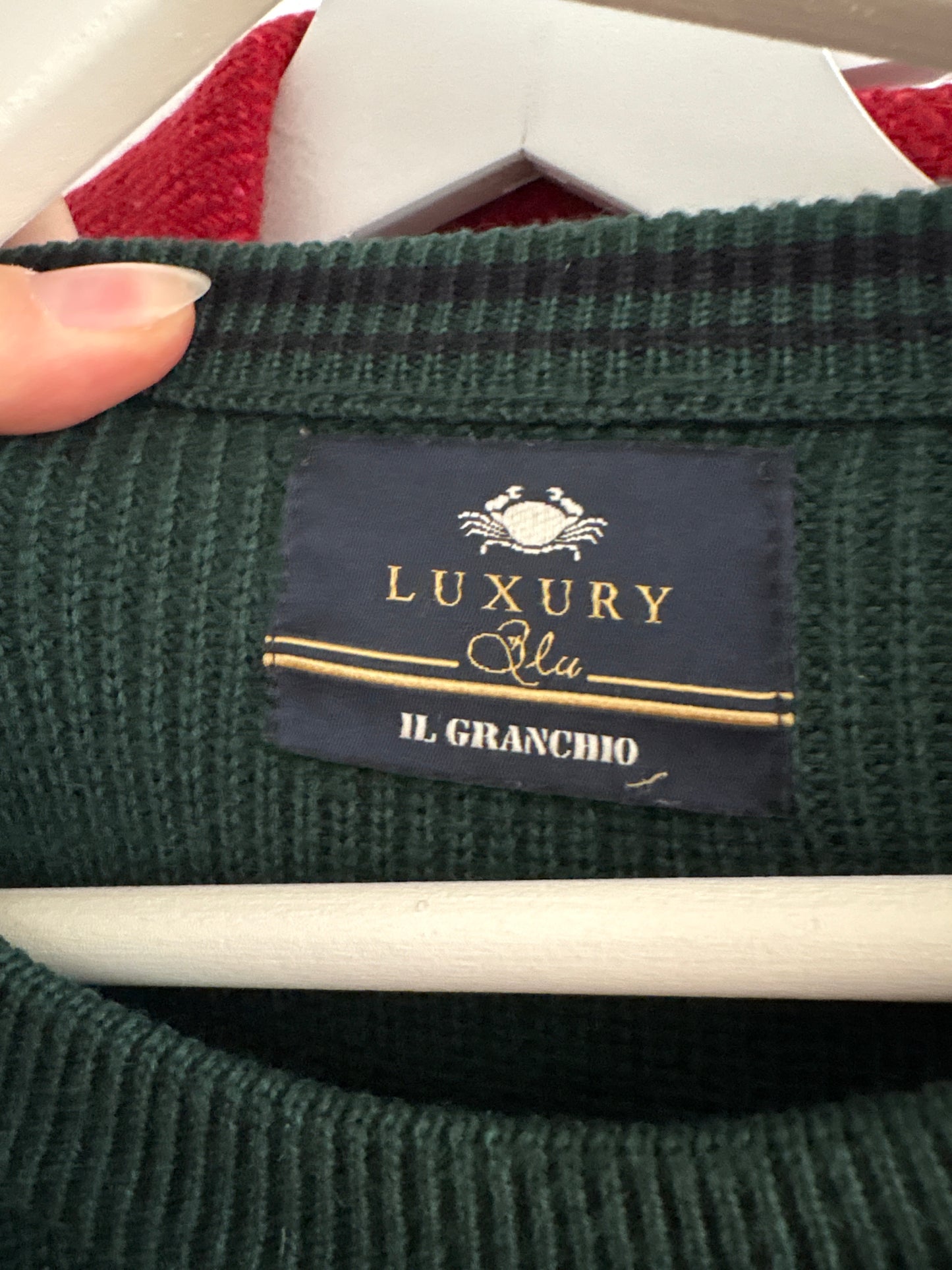 Pulover high end italian forest green din lana merino extrafina de gramaj mare