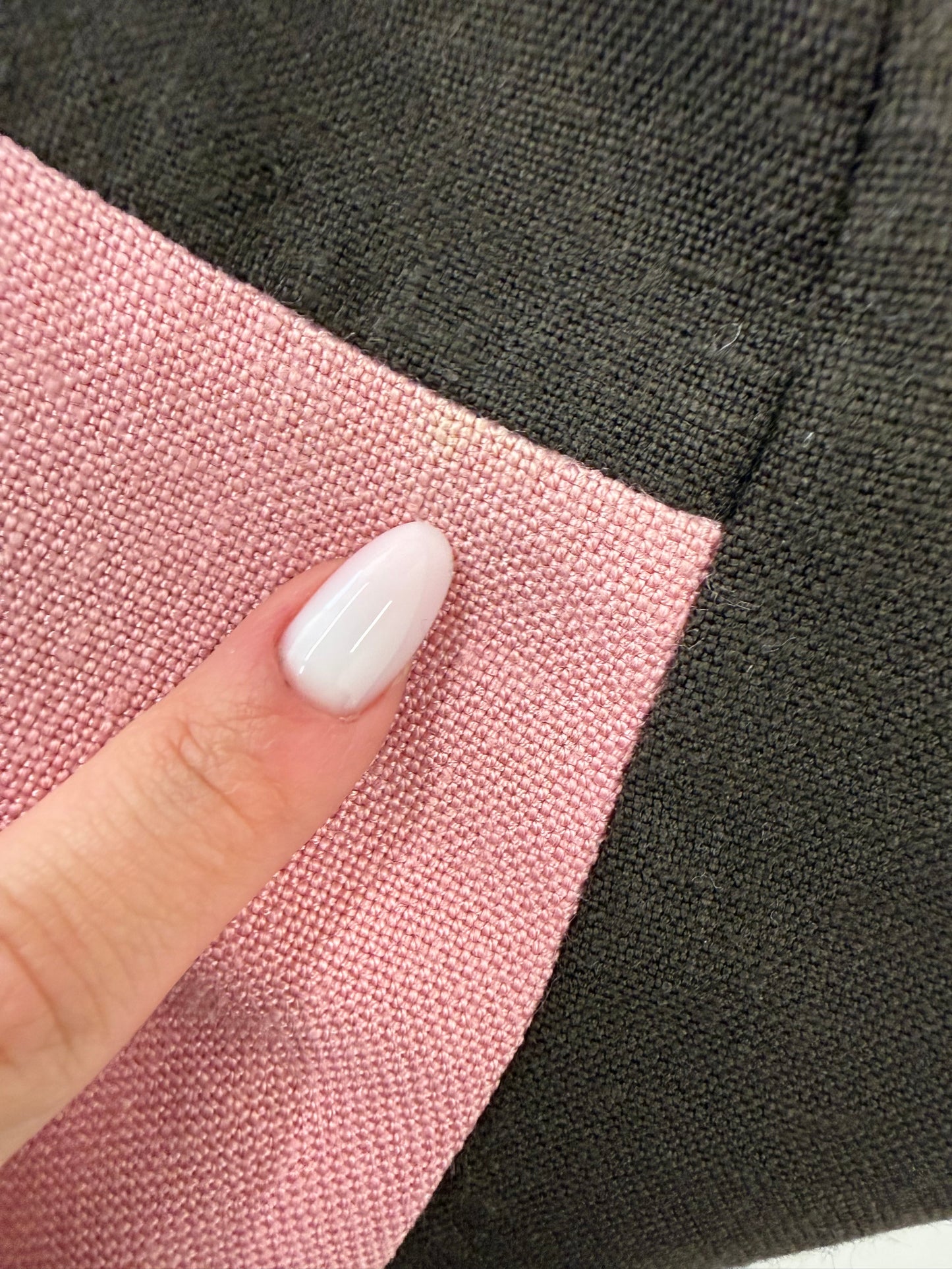 Rochie old vintage din pânză grea de in cu finisaje manuale în croi de ani 60