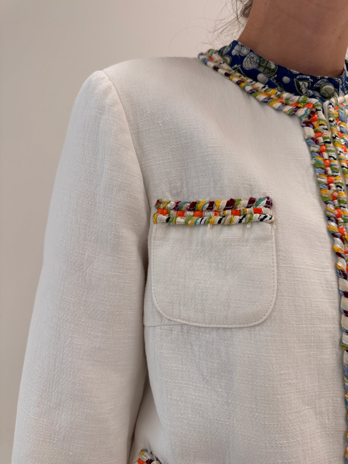 Sacou în stil Chanel din pânză de bumbac de brand luxury Madeleine