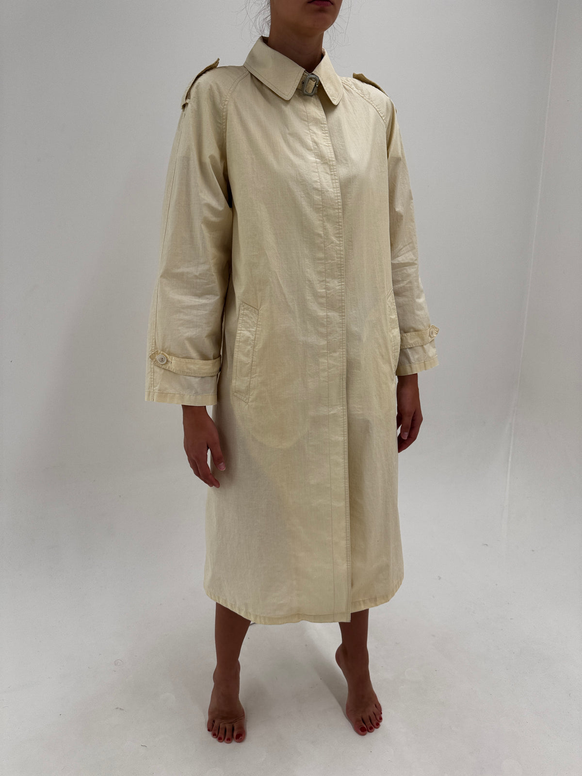 Trench Herno luxury old vintage anii 70 light camel impermeabil în croi A-line