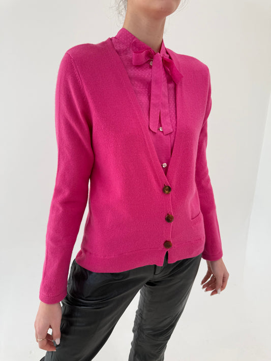 Cardigan din cașmir Barbie Pink