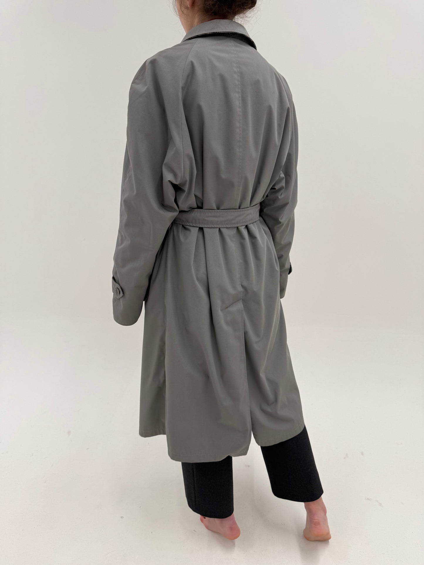 Palton vintage tip trench cu 2 fete una din lana și una din gabardină