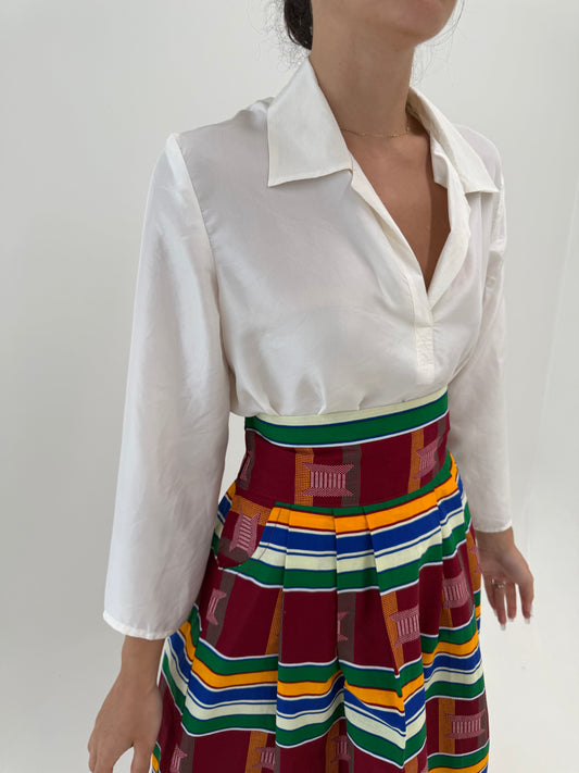 Cămașa off white din mătase naturală petite
