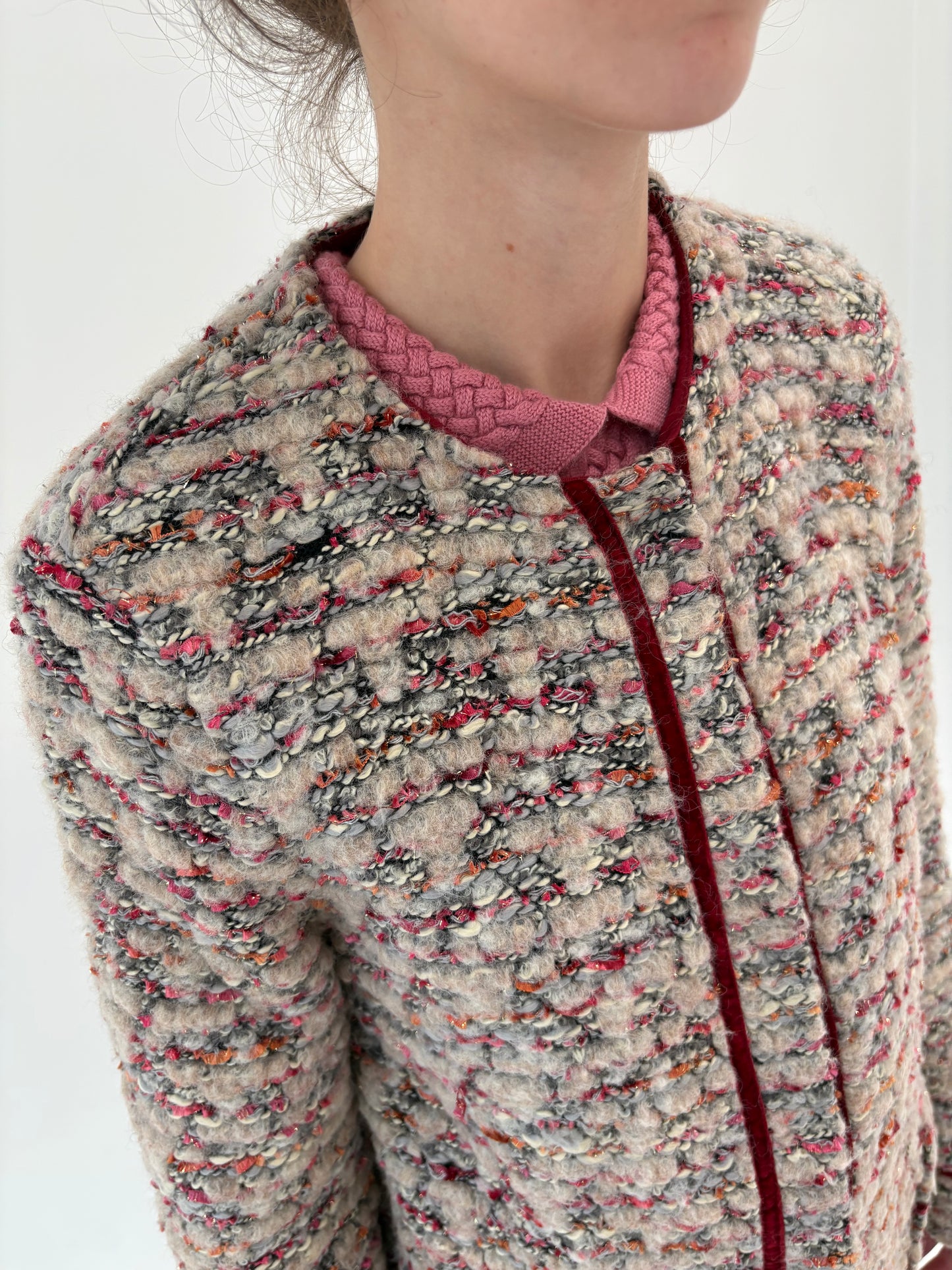 Palton în stil Chanel din boucle excepțional în culori superbe