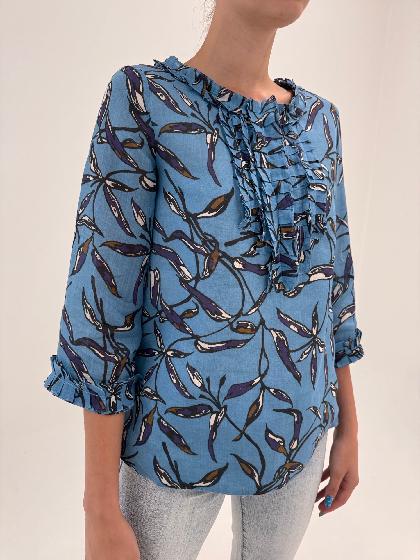 Tunica Max Mara din in excepțional extrem de fin cu print organic