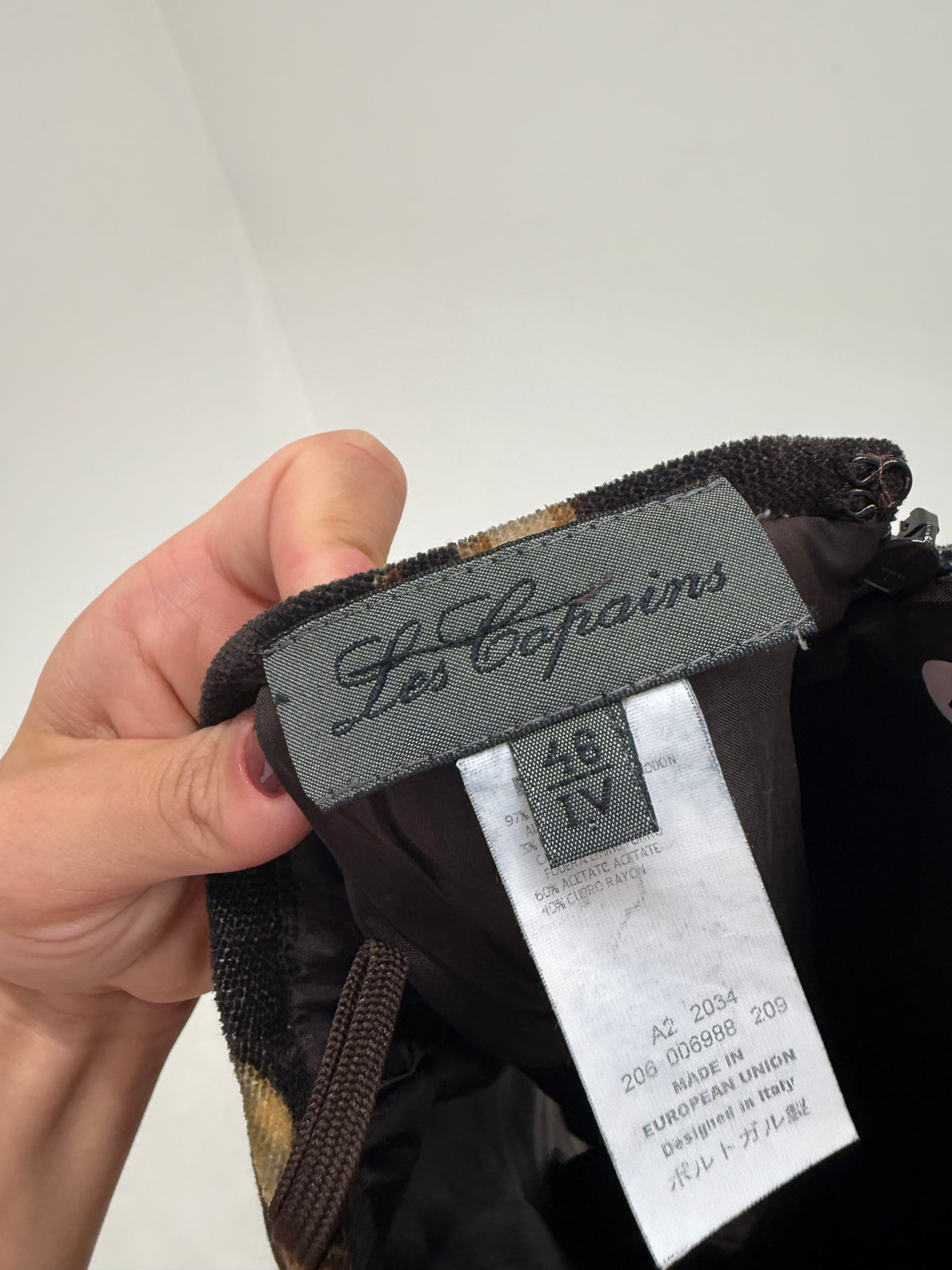 Fustă luxury Les Copains din catifea de bumbac cu print în stil Hermes dark brown