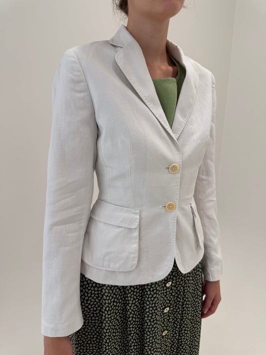 Sacou clasic cambrat Off white din in premium
