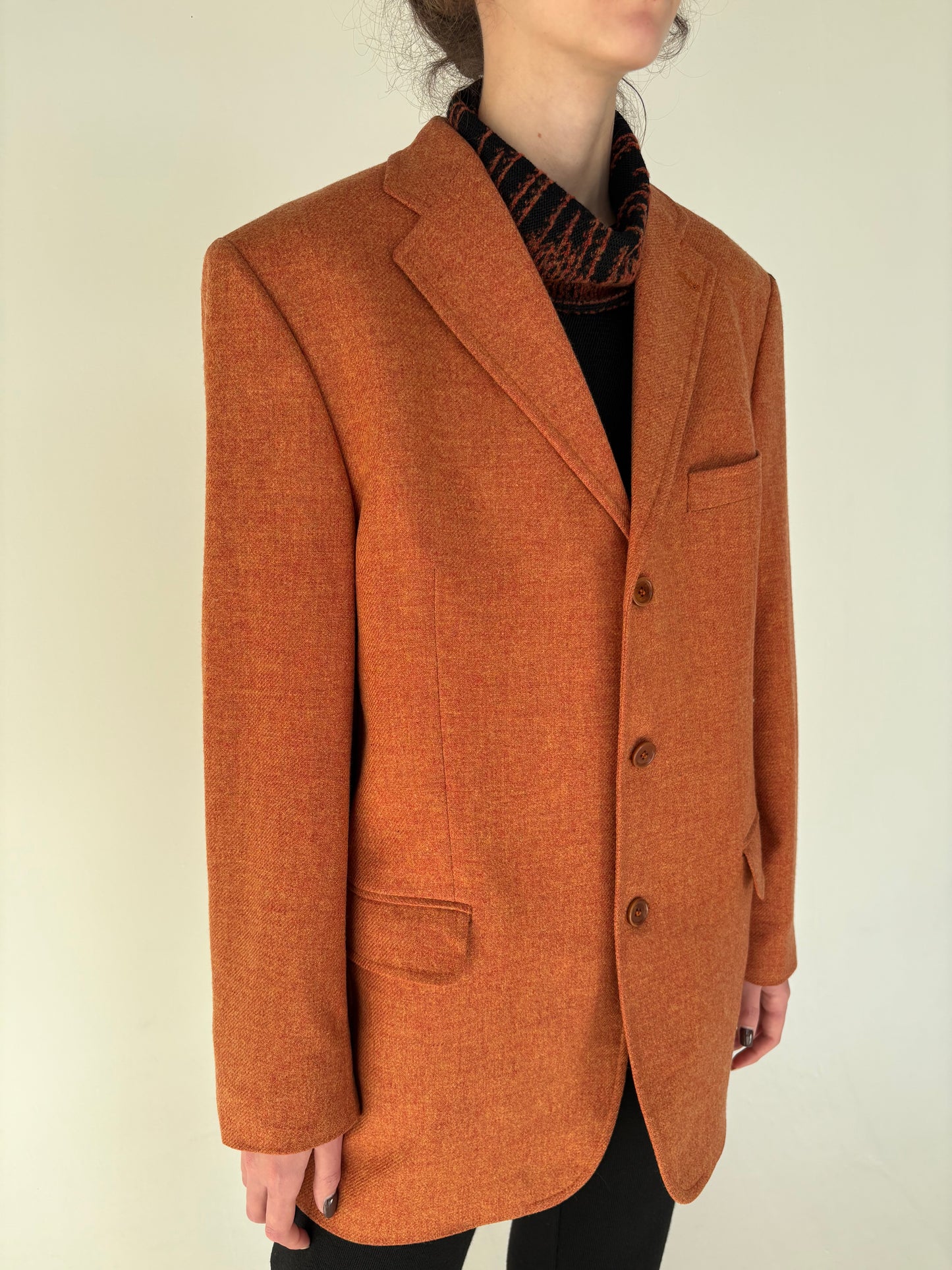 Sacou din tweed Chevron în culoare superbă din lana shetland