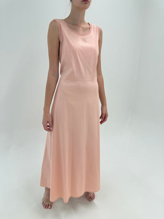 Rochie maxi powder pink de brand luxury italian D. Exterior din bumbac ultra confort