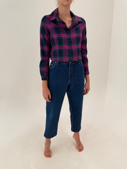 Jeans vintage indigo wash cu solduri mai generoase din bumbac gros