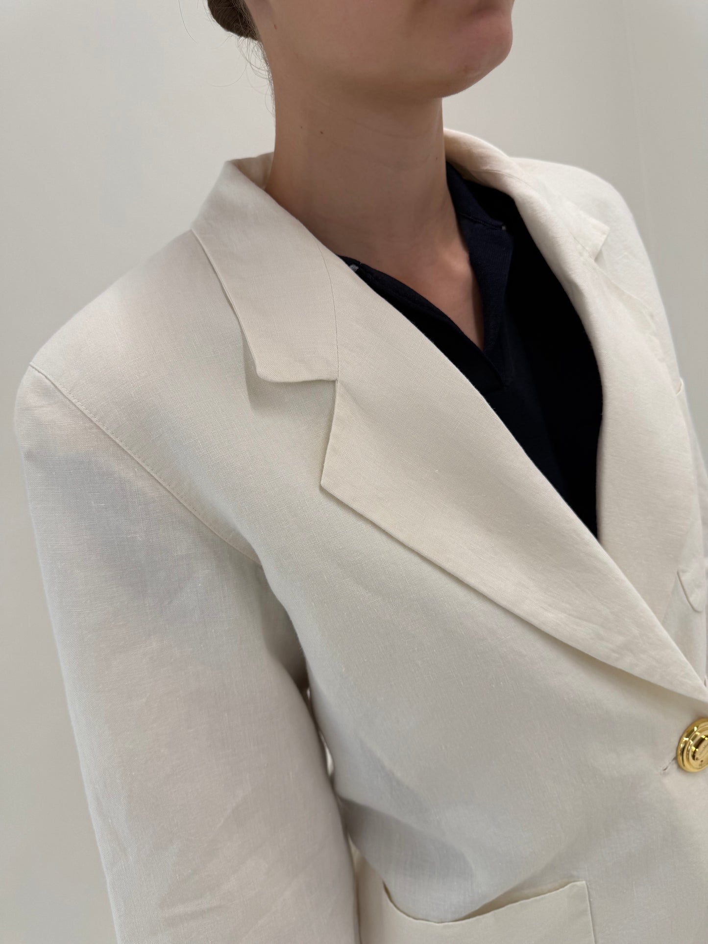 Sacou Max Mara din in în croi minimalist cu închidere tip smoking
