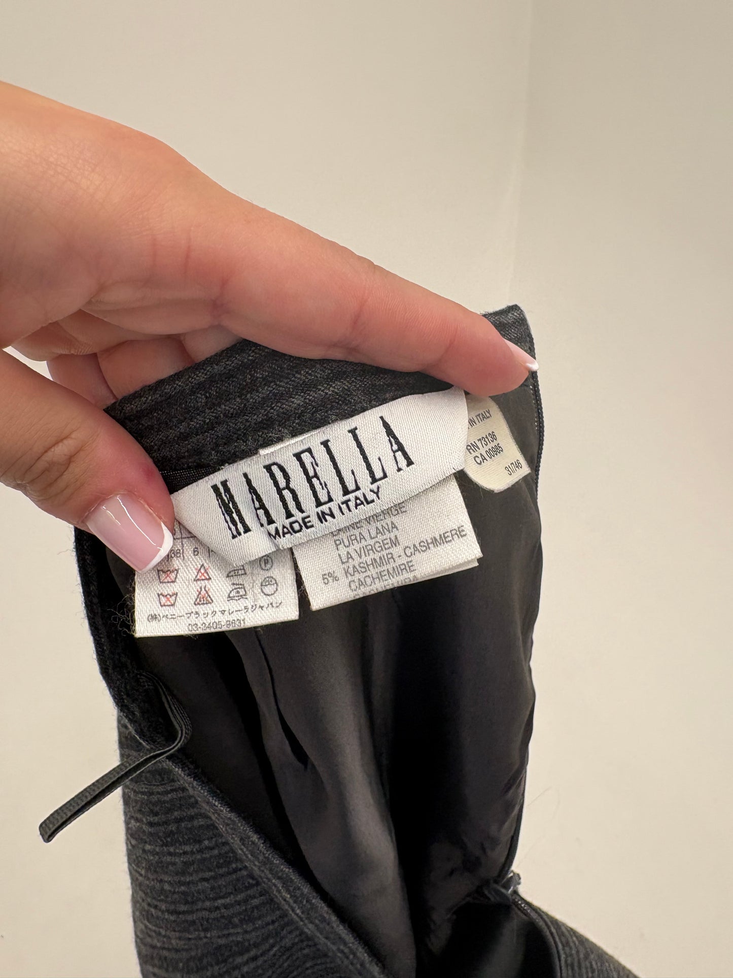 Fustă Marella by Max Mara din lana cu cașmir și dungi fine verticale