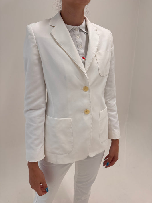 Sacou clasic Max Mara cu buzunare aplicate din canvas de bumbac