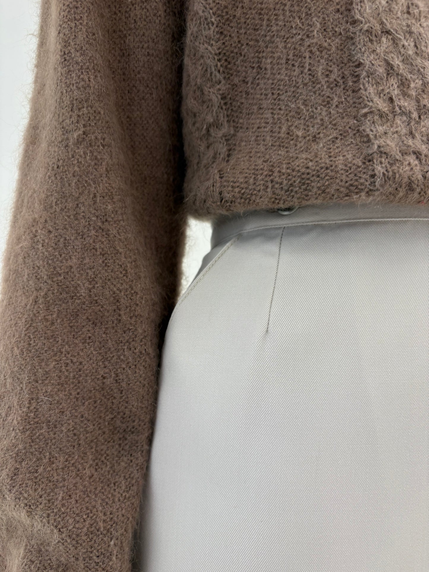 Fustă high end italiană silver gray cu buzunare de la zi la seară