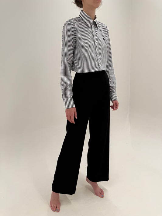 Pantaloni Max Mara negri palazzo cu talie înaltă de la zi la seară