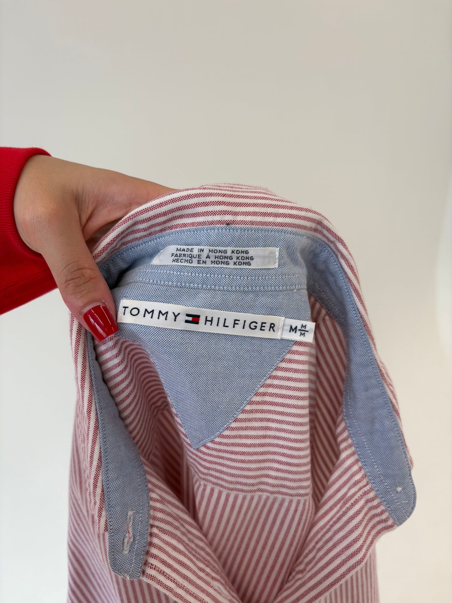 Cămașa Tommy Hilfiger din poplin gros de bumbac cu dungi verticale