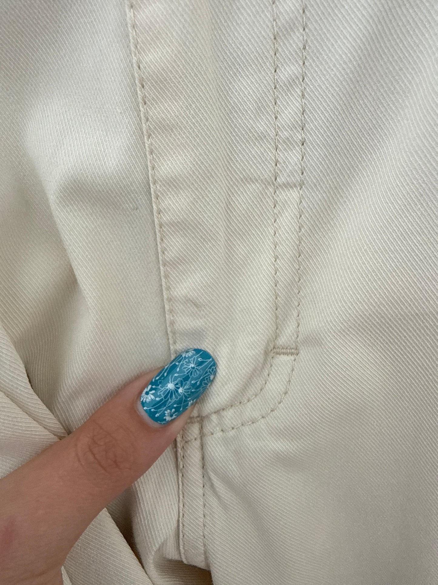 Pantaloni luxury Trussardi petite butter white din bumbac ultra confort modelatori