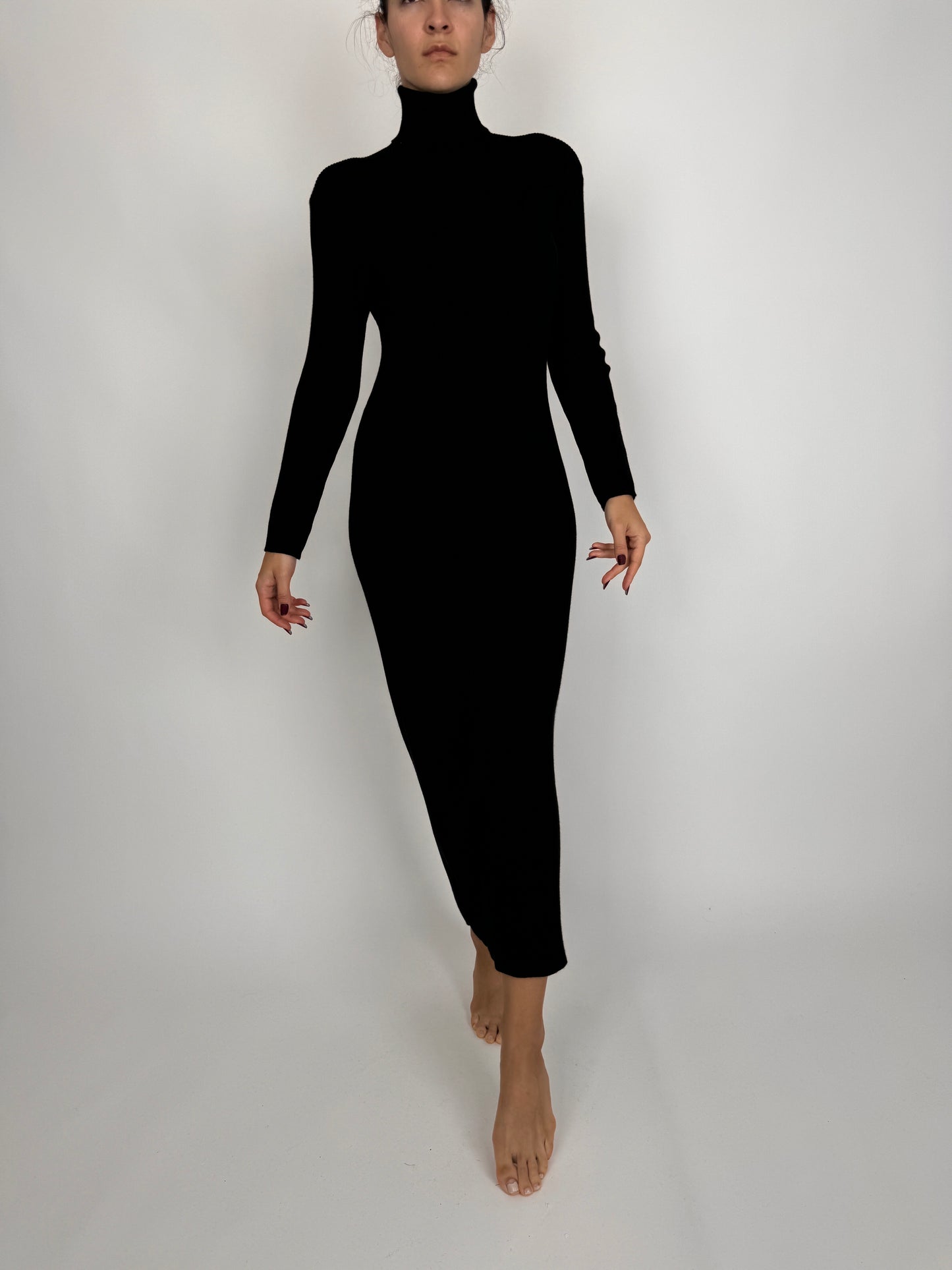 LBD tip Maleta din jerse extrafina de lana ribbed