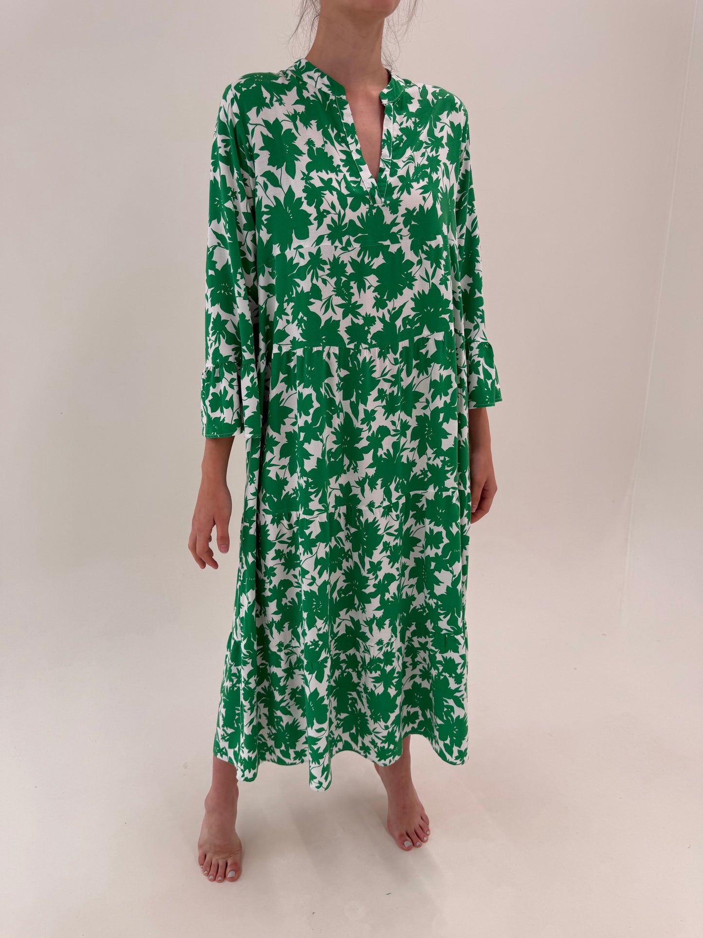 Rochie maxi cu print verde smarald ultra confort