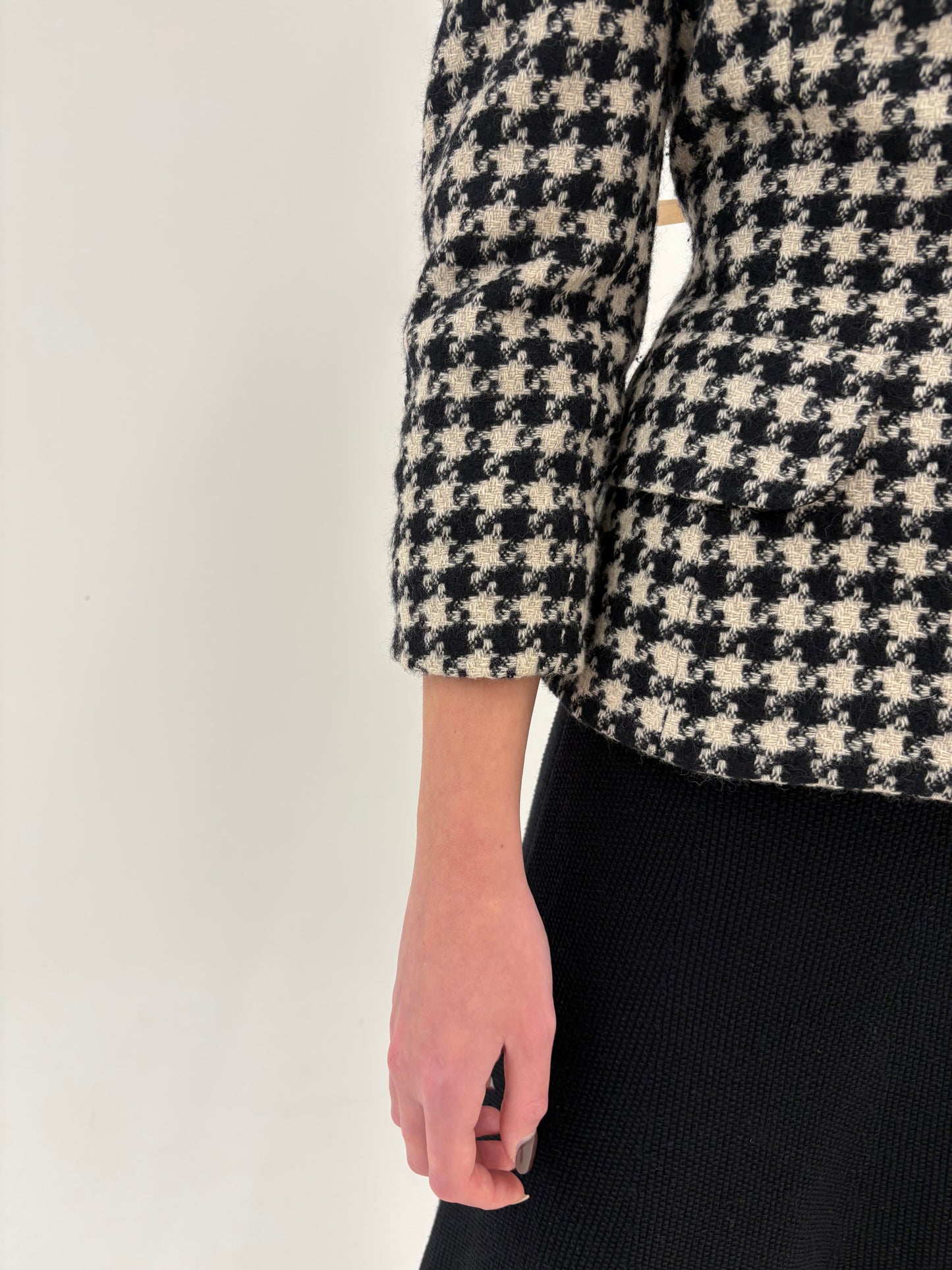 Sacou petite de brand luxury vintage Georges Rech din tweed pied de coq