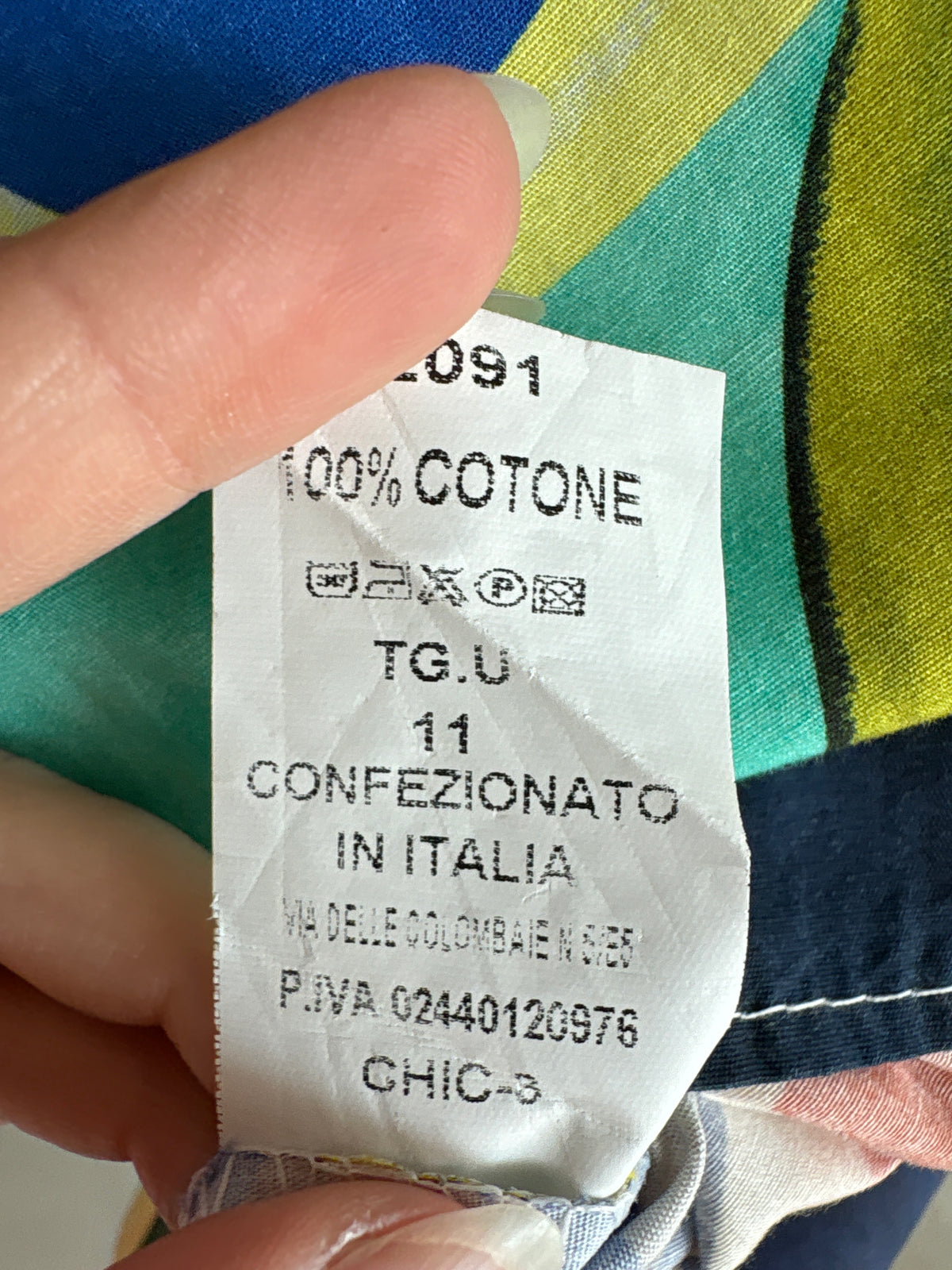 Fustă vintage italiană din cel mai fin bumbac în culori tari cu talie elastică