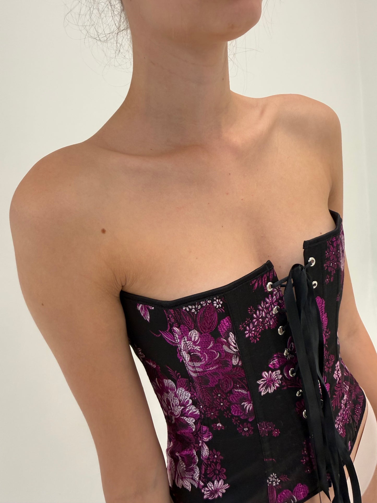 Corset cu balene ultra modelator din brocart