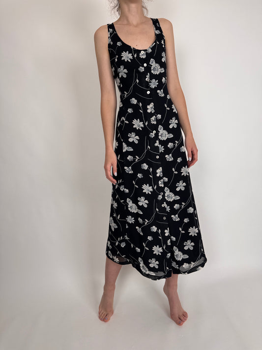 LBD vintage în croi ușor cambrat cu print floral