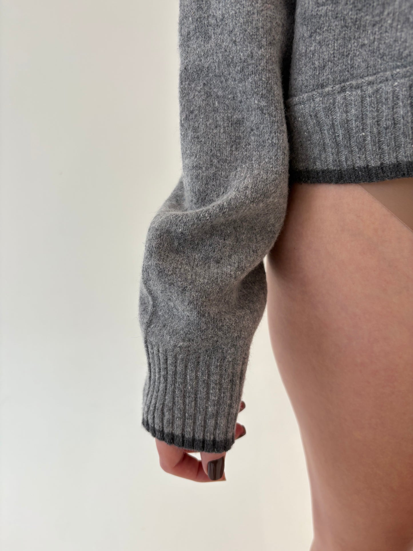 Pulover gros din lana extrafina multiply tall cropped
